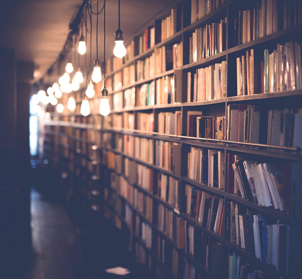 Students working together in a library